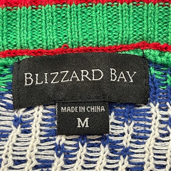 Blizzard Bay Santa Rides A T-Rex Ugly Christmas Sweater Size Med NWOT - Picture 4 of 6